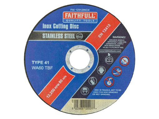 Picture of Faithfull Inox Cutting Disc 115 x 1.2 x 22.23mm - Tin of 10 Pack