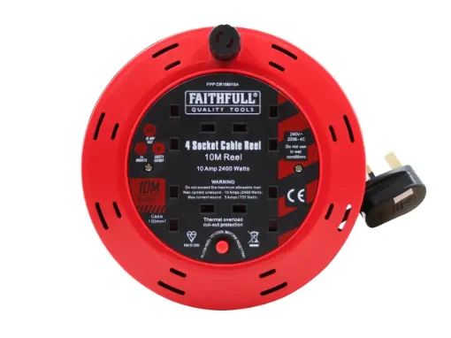 Picture of Faithfull Cable Reel 240V 10A 4-Socket 10m