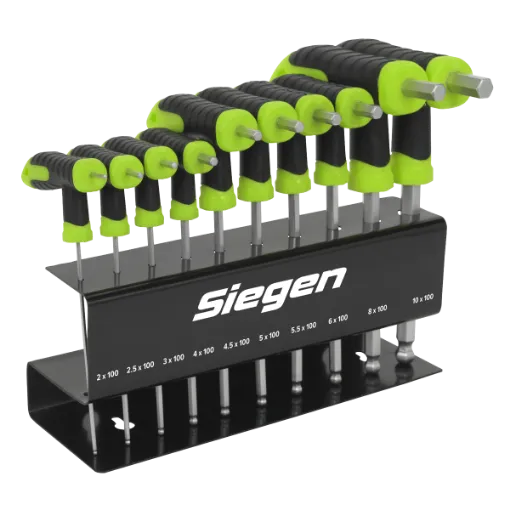 Picture of Sealey 10 Piece Siegen T-Handle Ball-End Hex Key Set