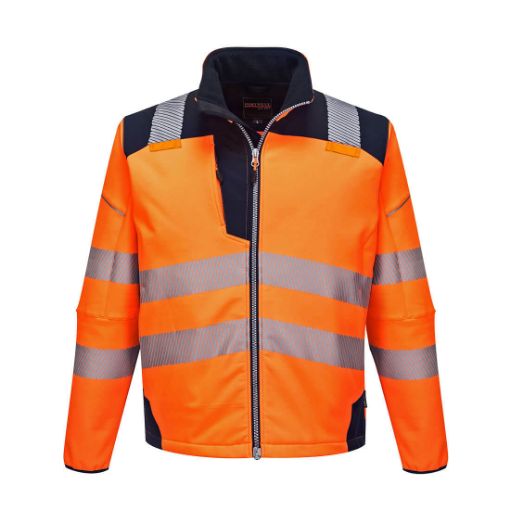 Picture of Portwest T402 PW3 Hi-Vis Softshell Jacket - Orange/Navy