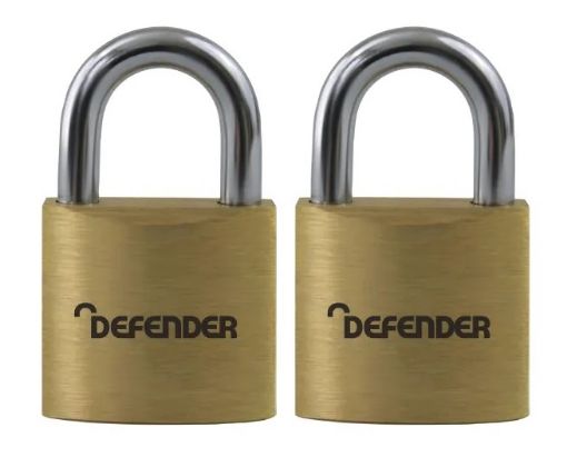 Picture of Squire Defender Brass Padlock Twin Pack 40mm
